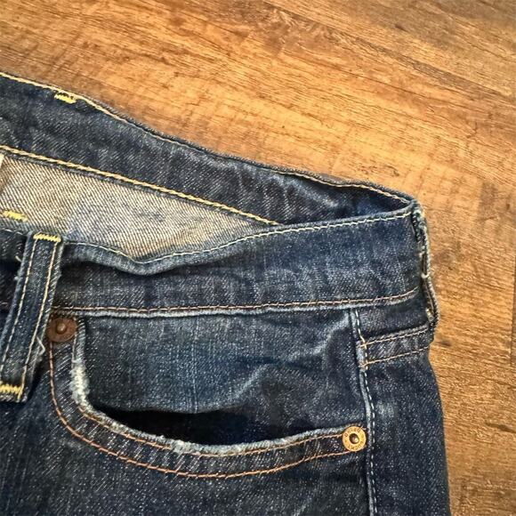 VTG Lucky Brand Y2K Dungarees Bootcut Jeans 10/30 Measures 33x29 Distressed READ - Picture 5 of 12